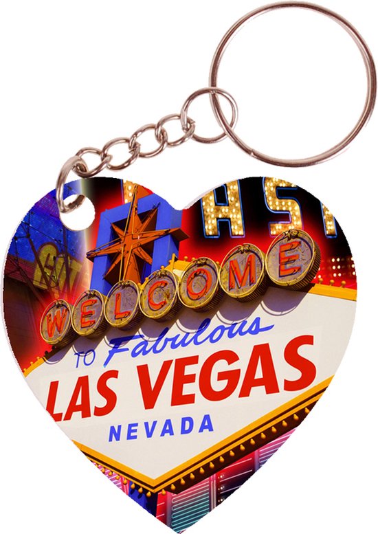 Sleutelhanger hartje 5x5cm - Welcome to Las Vegas - Nevada