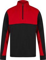 Haut de survêtement 1/4 Zip pour adultes avec fermeture éclair Noir/Rouge - XL