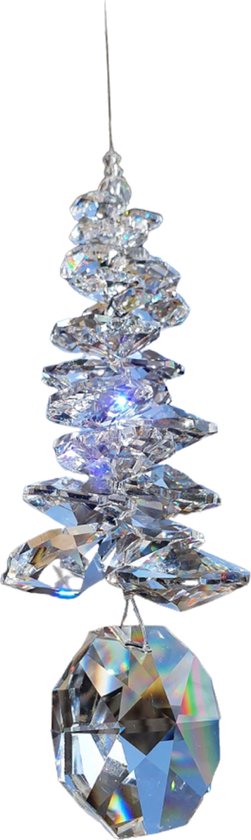 Raamhanger Octalux xxl, Gemaakt met: Swarovski kristallen, Raamkristal, raamdecoratie, fengshui, hanger, kristallen, decoratie, kerst, kerstcadeau, kerstpakket, sjiek, Suncatcher, zonnevanger, feng shui, regenboog kristal