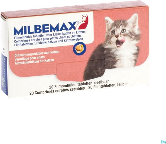 Milbemax - kleine kat - 20 tabletten - Milbemax