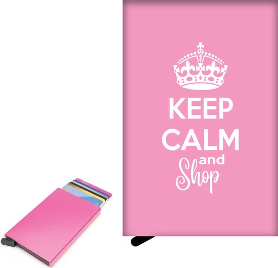 Creditcardhouder Roze - Keep Calm and Shop | bol.com