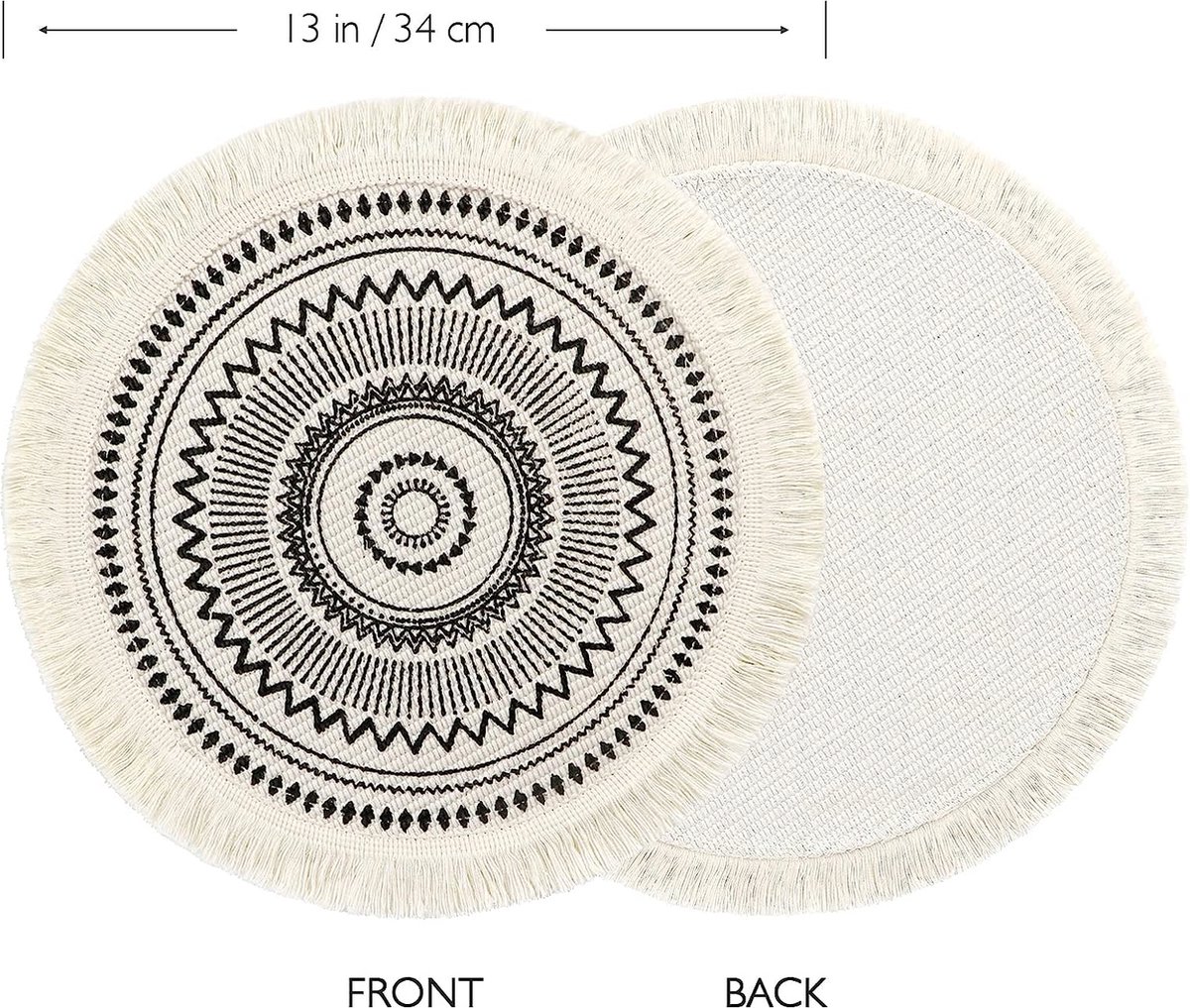 KitchenBoss Placemats Wasbare en onderzetters, 6-delige set Wasbare dubbelzijdige placemats voor eettafels en bureaus 43 x 30 cm