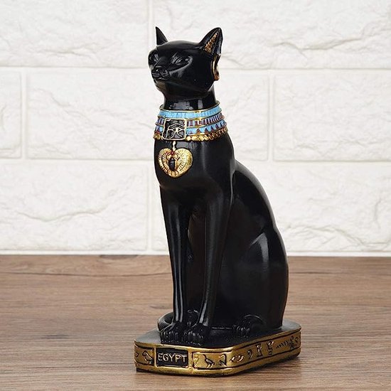 Egyptische kat standbeeld - Kat standbeeld - Decor - Handgemaakt kat sculptuur - Luxe Decor -