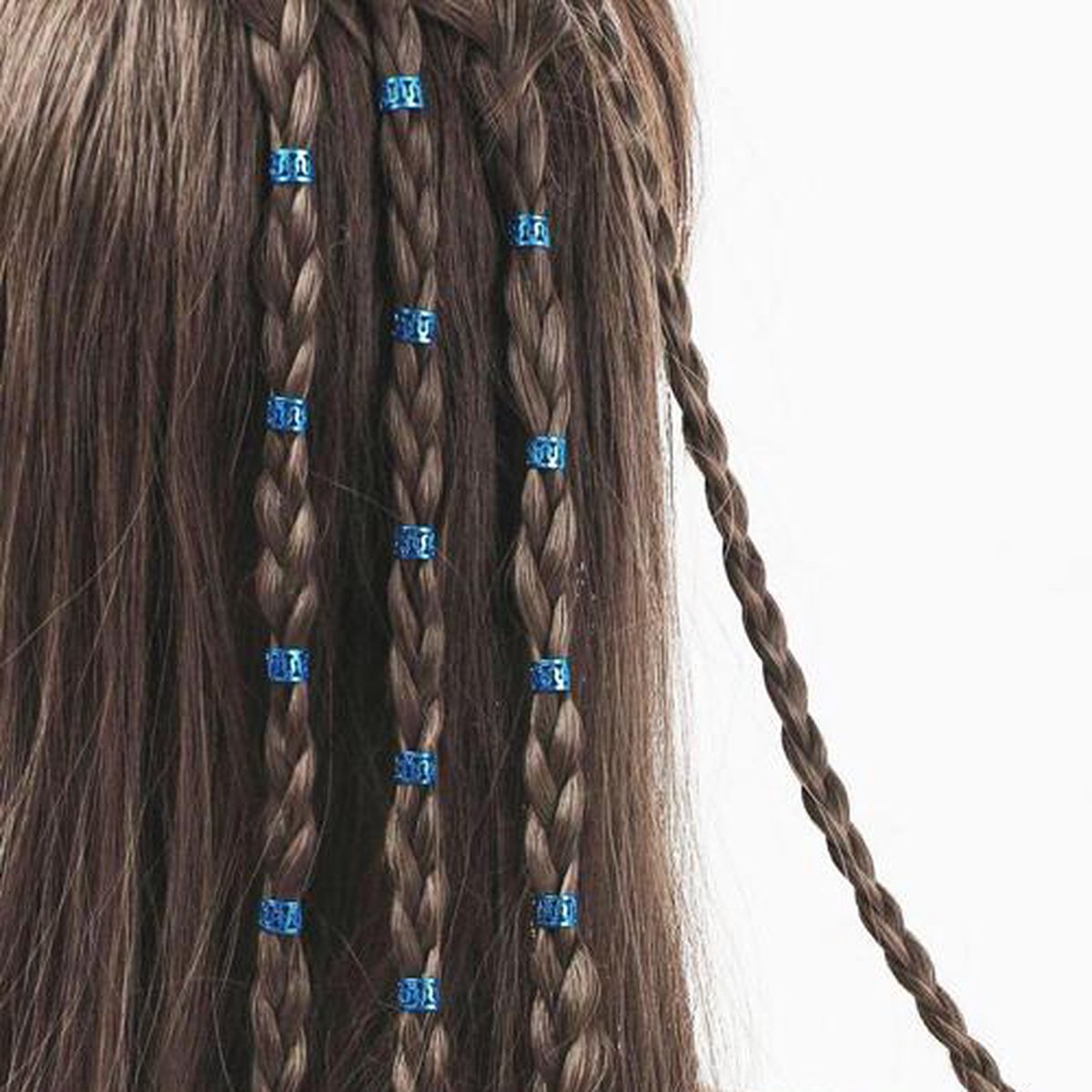 Haar Ringen Vlechten Blauw (40 stuks) - Haar Kralen - Haarringen dreadlock kralen - Kraaltjes / Clips - Haar Accessoires Vrouwen - Vlecht accessoires - Hair Beads Blue - 40 stuks