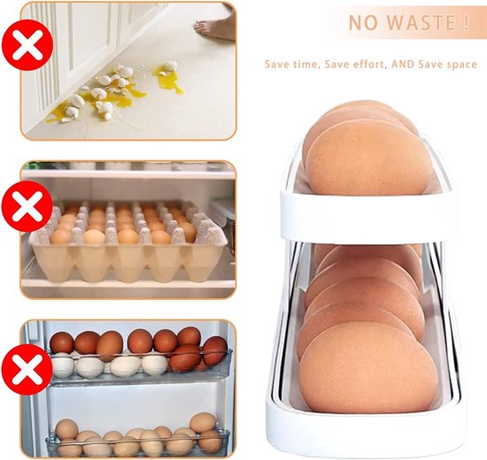 Eierhouder Voor De Koelkast, Automatisch Rollende Eierdispenser Voor Het Opbergen In De Koelkast Rolldown Eierorganizer Eierhouder Voor De Keuken