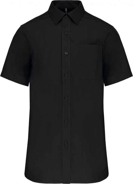 Overhemd Heren 5XL Kariban Korte mouw Black 100% Katoen