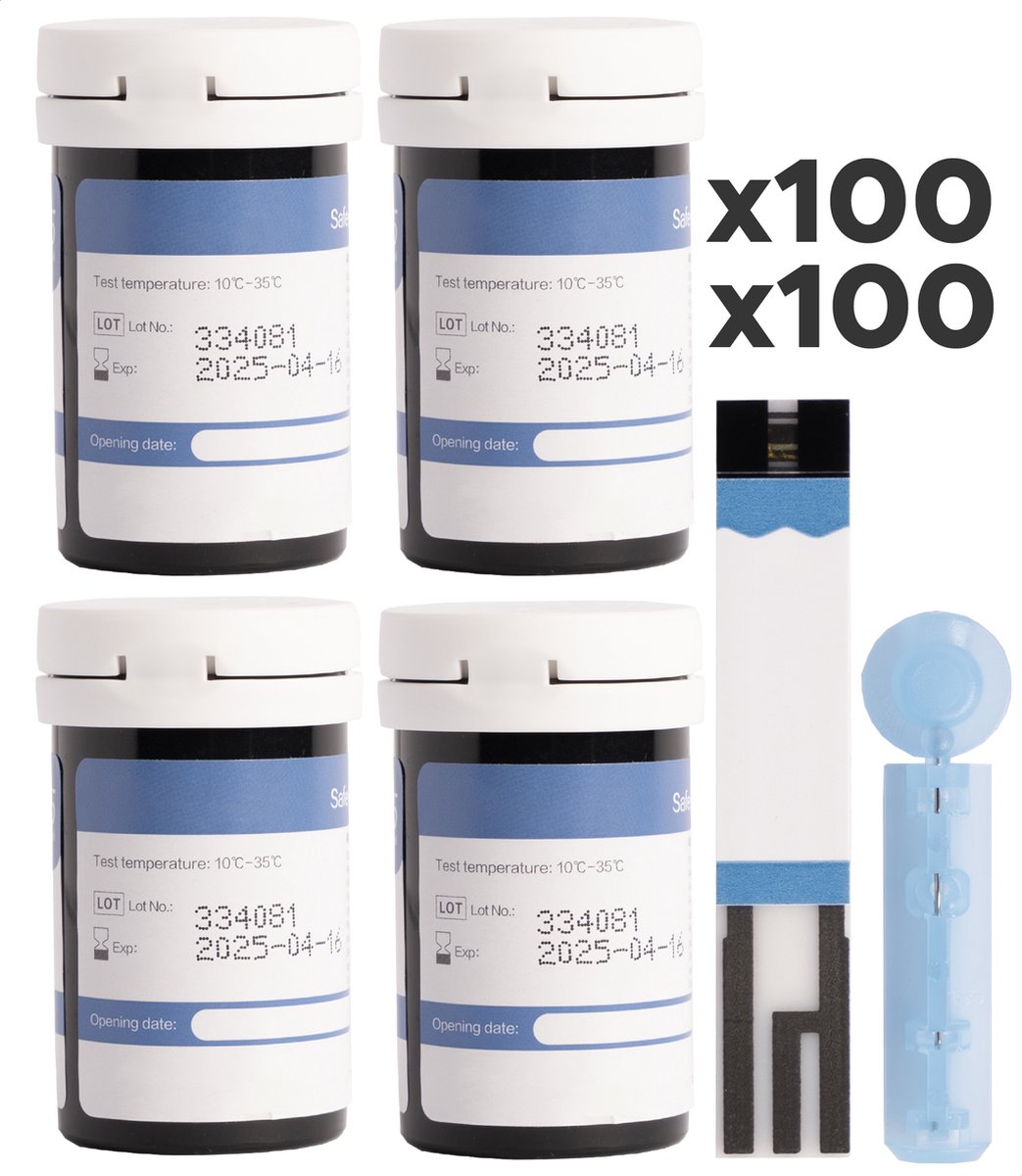 100 teststrips & 100 lancetten – Bloedsuikermeter – Startpakket –  Glucosemeter –... | bol.com