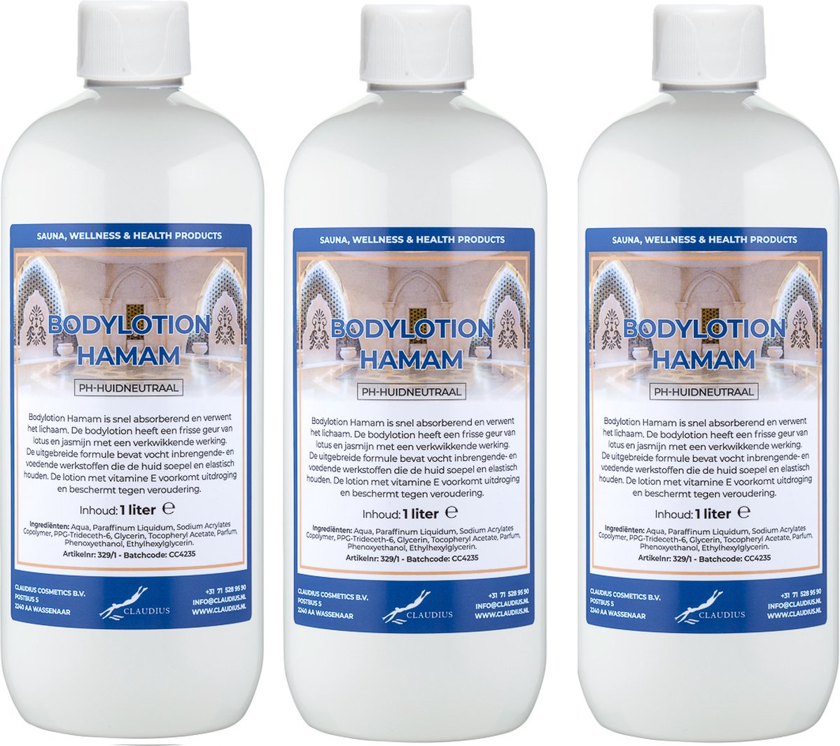 Goedkoopste Bodylotion Hamam 1 Liter - set van 3 stuks