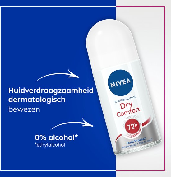 NIVEA Dry Comfort Deodorant Roller - 6 x 50 ml - Voordeelverpakking - NIVEA