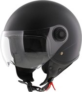 HELM VITO JET LORETO MAT ZWART - ECE goedkeuring - Maat S - Jethelm - Scooter helm - Motorhelm - Zwart - ECE 22.06 goedgekeurd