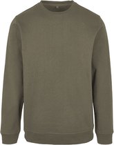 Basic Crewneck Sweater met ronde hals Olive - 3XL