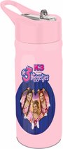 K3 drinkfles - De 3 Biggetjes - 500ml / roze transparant