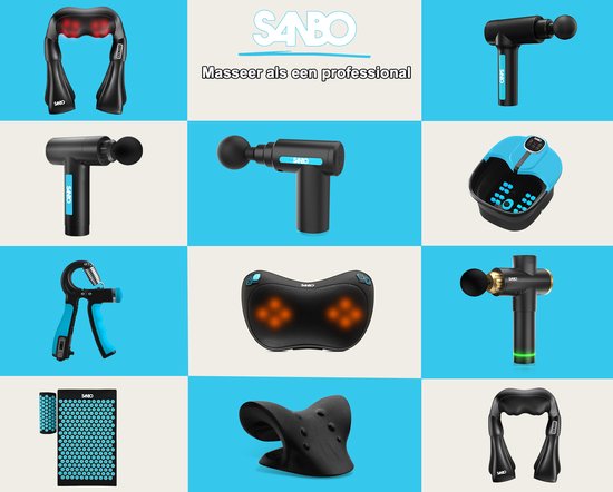 Sanbo Voetenbad - Elektrisch Voetbad Met Bubbelfunctie - Verwarmt tot 49°C - Opvouwbaar - Voetmassage Apparaat - Zwart / Blauw