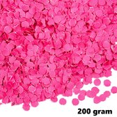 200 gram confetti rond 1cm pink/roze - papier - Thema feest festival party verjaardag
