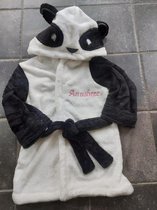 baby/kinder fleece panda badjas met geborduurde naam