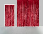 Rideau métallisé 2,4 mètres x 1 mètre rouge - IGNIFUGE - fête à thème festival mariage gala disco décoration murale paillettes et glamour