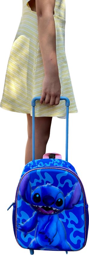 3D Stitch Rugzak op Wieltjes Backpack Rugtassen Schooltassen bol