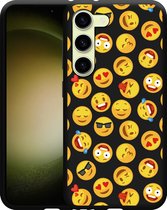 Cazy Hoesje Zwart geschikt voor Samsung Galaxy S23 Emoji