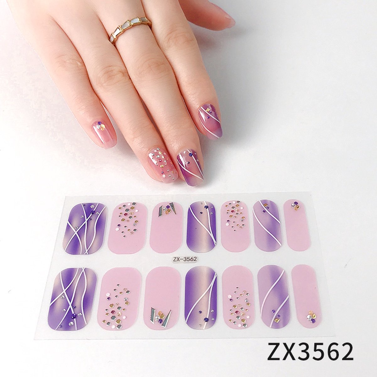 Goedkoopste Prachtige nieuwe design NagelStickers/ 1 vel , 14 tips/ Manicure Nagel stickers / Nail stickers