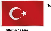 Vlag Turkije 90cm x 150cm - Landen Turks national EK WK voetbal hockey sport festival thema feest