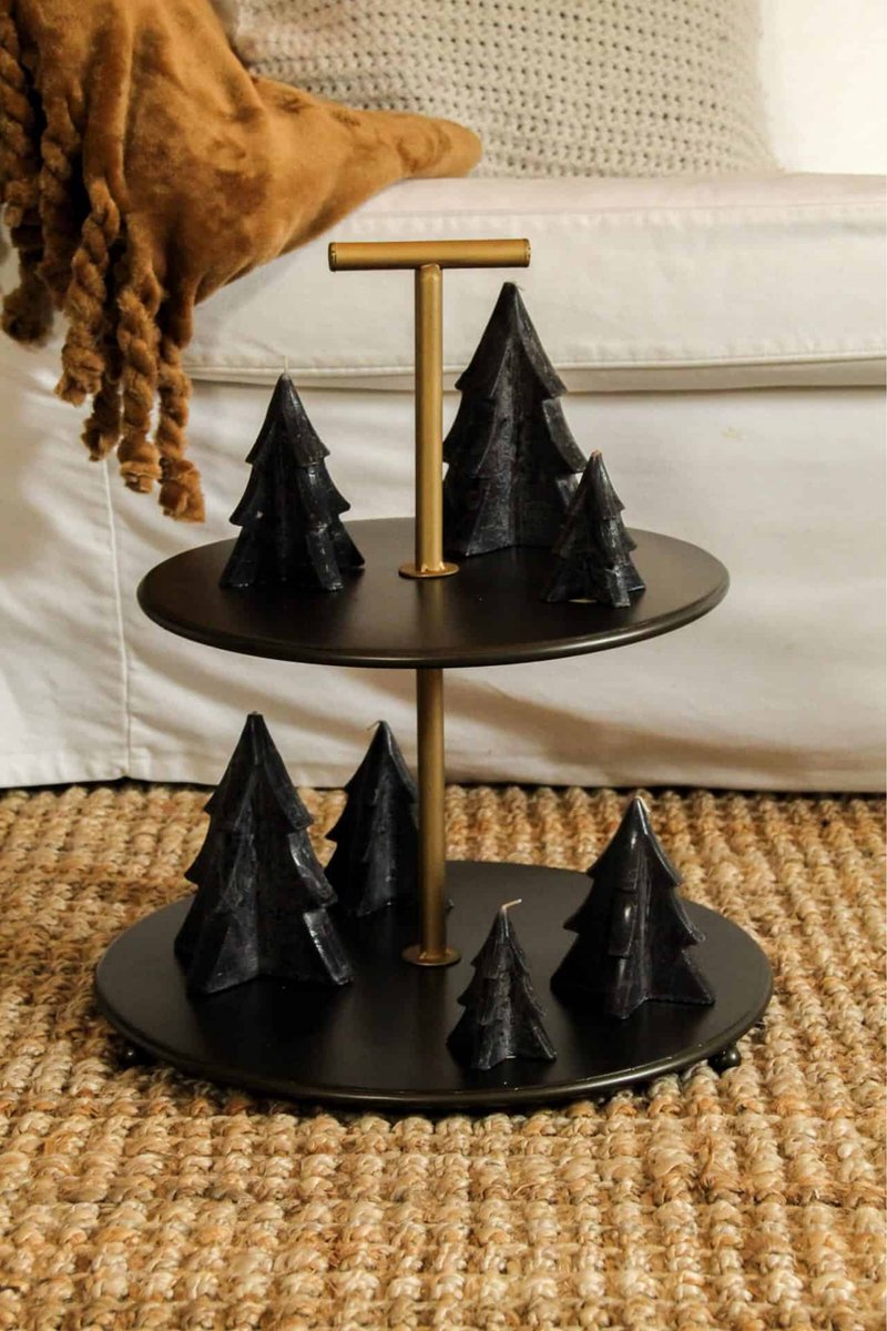 Home Society Kerstboomkaars 'Denn' (Zwart) - Set van 6 (L)