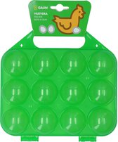 Gaun Pluimvee Eieren Tray - Eierhouder - Eieropbergbox - Geschikt voor 12 Eieren - Met handvat - Herbruikbaar - Duurzaam - Groen