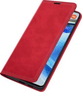 Bookcase hoesje Xiaomi Redmi Note 12 Pro 5G - Just in Case - Rouge uni - Simili cuir