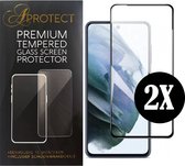 APROTECT® - Screenprotector geschikt voor Samsung Galaxy S21 Plus - Tempered glass - Geschikt voor Samsung Galaxy S21 Plus - Full Cover Screen protector - 2 stuks