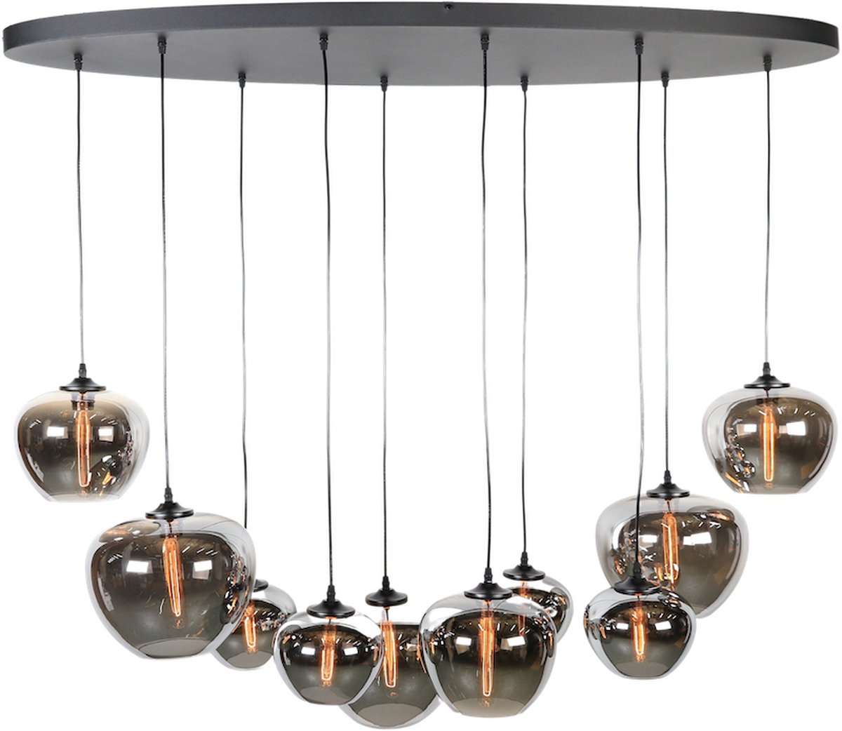 Lacus 10 licht eettafellamp - grote hanglamp voor boven de eettafel - i̇n eetkamer - zwart - woonkamer - slaapkamer - keuken