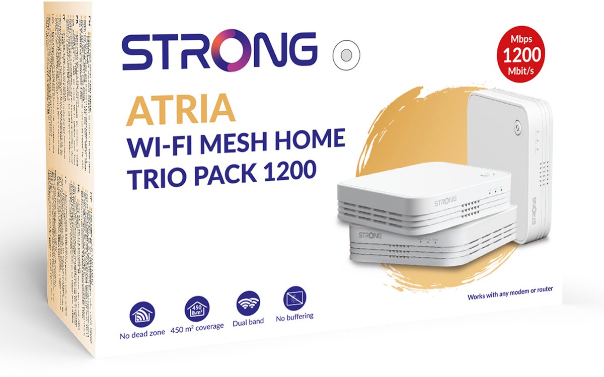 Strong Routers - Wi-Fi Mesh - Home Kit - 1200 Mbps - set van 3 – foto 4