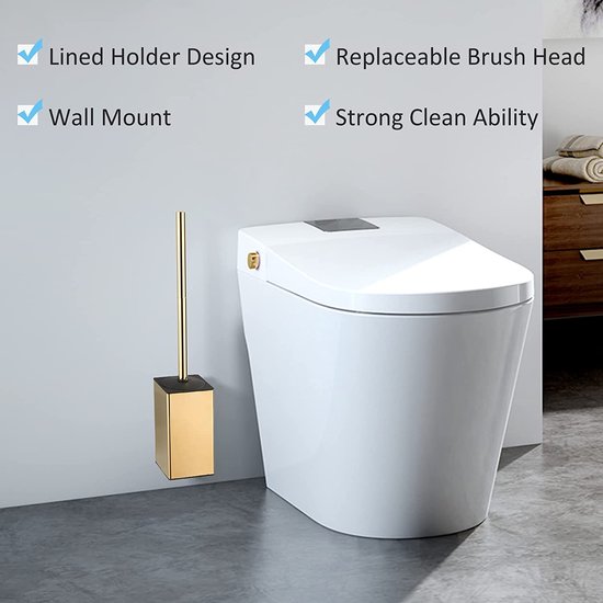 BGL 304 Ronde Toilettenborstelhouder van Roestvrij Staal in Rose Gold