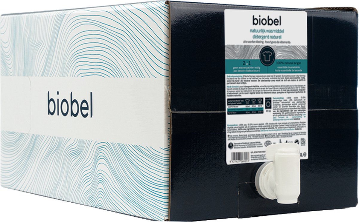 Biobel – Vloeibaar Wasmiddel – 18 L - 100% Natuurlijk – Biologisch afbreekbaar - Voordeelverpakking