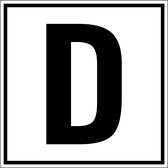 Letter bord A-Z, per stuk Letter D 200 x 200 mm