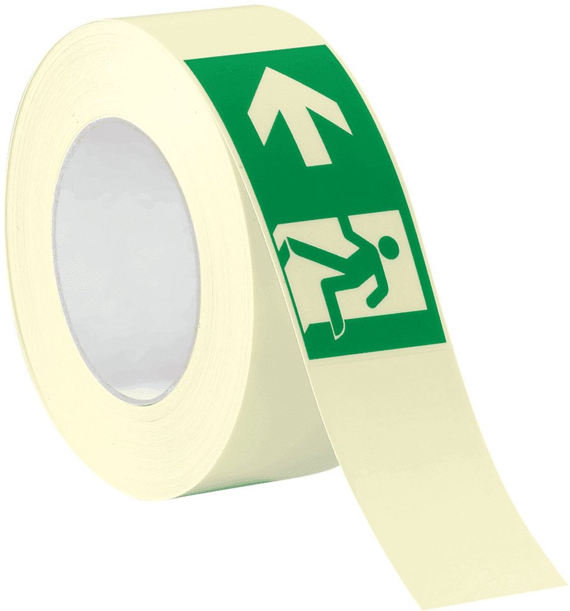 Extra lichtgevende nooduitgang links tape - 25 meter op rol