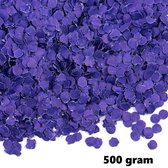 500 gram confetti rond 1cm paars - papier - Thema feest festival party verjaardag