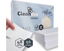 CleanBee Wasmiddelstrips 96 Wasbeurten Oceaan - Wasmiddel Wasvellen - Detergent Sheets - Eco Laundry Strips - Micro Plasticvrij - Biologisch - Eco Wasstrips - Wasstrips - Wasmiddelstrips