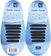 Elastische schoenveters Flexi Lace - Zwart - Kunststof / Elastiek - One Size - Geschikt voor 1 paar schoenen