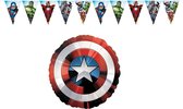 The Avengers – Feestpakket – Vlaggenlijn – XL helium ballon – Versiering - Kinderfeest.