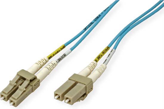 Câble FO 50/125µm, LC/LC, OM3, turquoise 15m