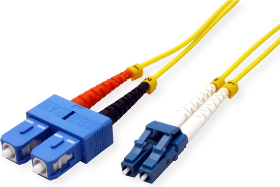 Câble Patch FO duplex OS2, 9/125µm LC/SC, jaune, 5 m