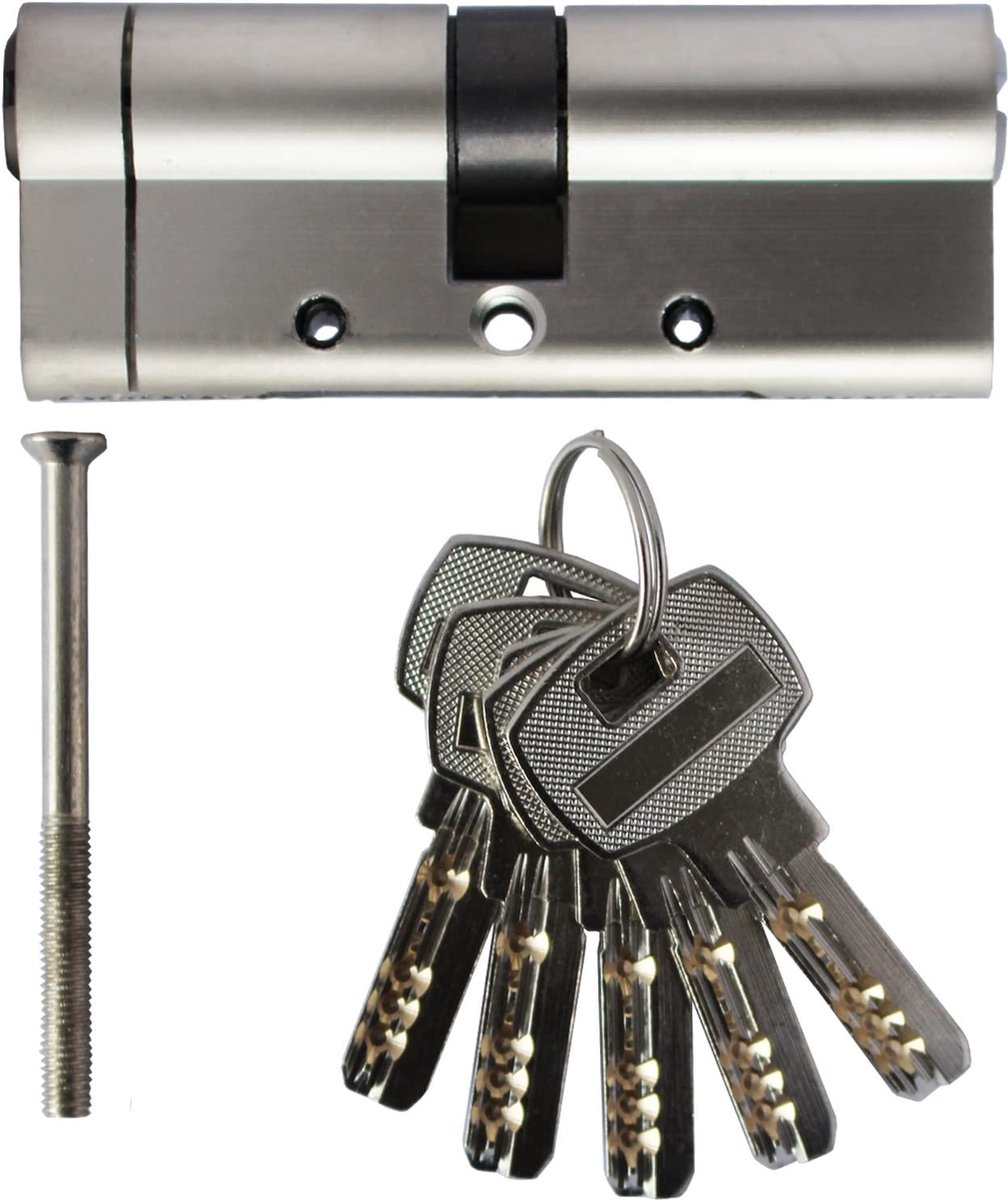 Hoogwaardig koperen cilinderslot, messing koperen kern, koperen sleutel, eurocilinder, anti-snap cilinder, met 5 sleutels