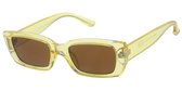 Zonnebril Modeljaar 2023 | Damesbril | Montuur transparant geel - Lens bruin