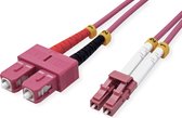VALUE F.O. kabel 50/125µm OM4, LC/SC, violet, 1 m