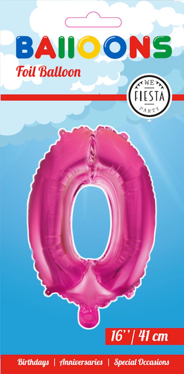 Folieballon 16" nmr. 0 - Roze