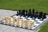Afbeelding van het spelletje LARGE Schaakset voor Buiten Tuin - Schaakbord met Schaakstukken - 92x92 Schaakbord - Koninghoogte 20cm