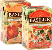 Basilur A-kwaliteit Ceylon Vruchten thee (tea),RASPBERRY/ROSEHIP & WILD STRAWBERRY,50 theezakjes.