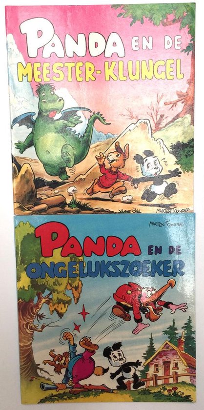 Panda en de Ongelukszoeker + Panda en de Meester-Klungel - 2 Stripboeken van Marten Toonder