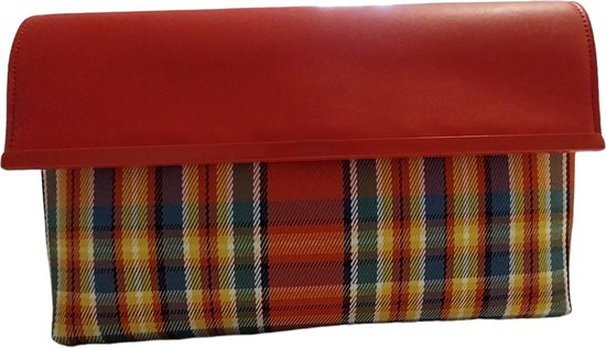 Pochette Perfois rouge à motif losanges