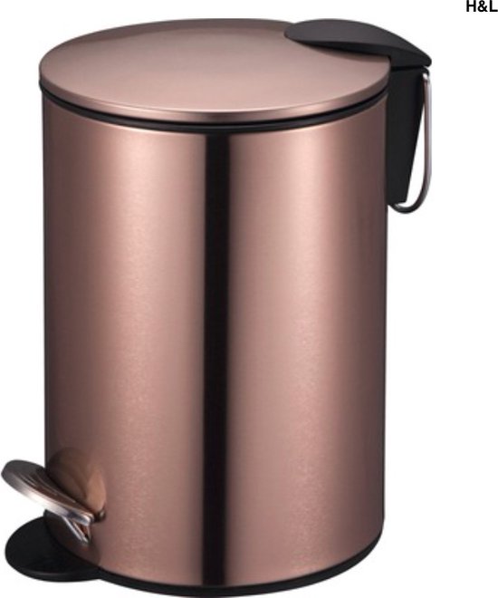 Poubelle à pédale de Luxe - or rose - 3 L - 3 litres - toilette