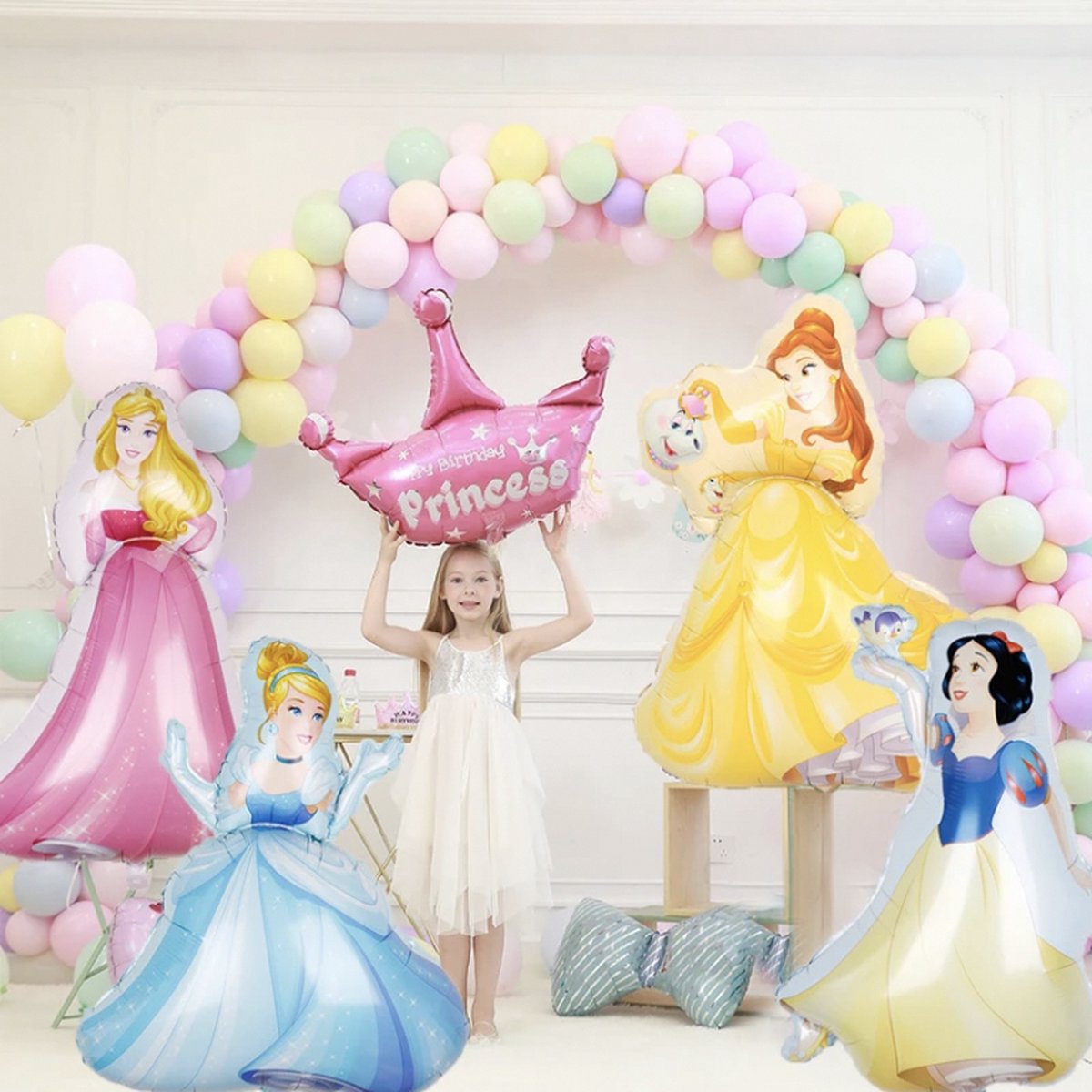Ballons princesse Disney fête d'anniversaire 8 pièces décorations